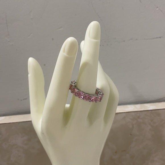 Pink Cubic Zirconia Eternity Ring - Picture 8 of 10